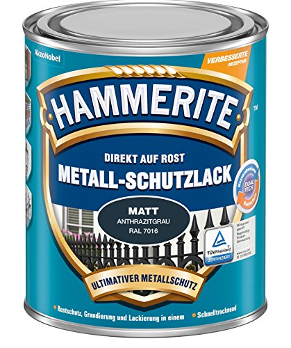 HAMMERITE Metallschutzlack 2in1 matt, anthrazitgrau, 750ml