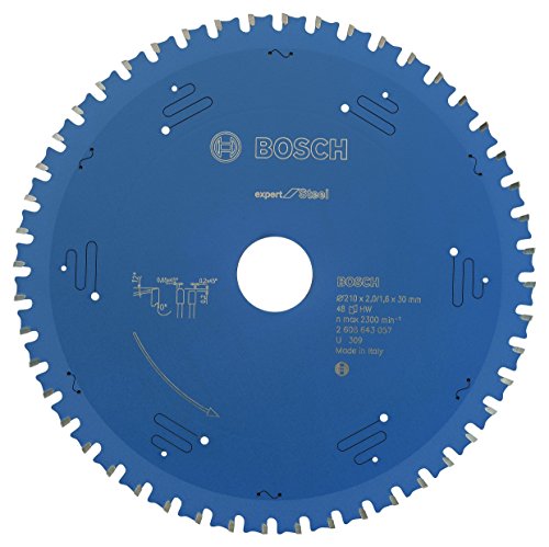 Bosch Professional 1x Kreissägeblatt Expert for Steel (für Stahl, Sägeblatt Ø 210 x 30 x 2,0 mm,...