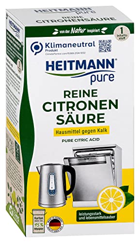 HEITMANN pure Reine Citronensäure: Ökologischer Bio-Entkalker - Pulver, 1x 350 g