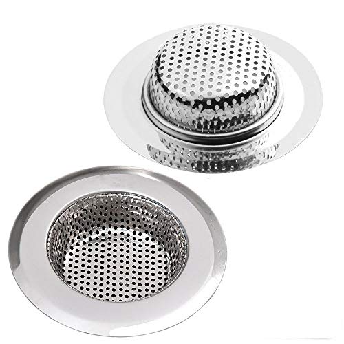 Fayomir Abflusssieb 2er Set, 7CM Edelstahl Küchen spüle Dusche Badewanne Filter Sieb, 2 Stück ,...