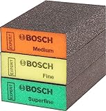 Bosch Accessories 3 x S471 Standard Blöcke (für Weichholz, Farbe auf Holz, 69 x 97 x 26 mm,...