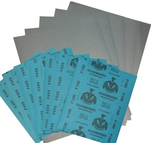 1 Set Wasserschleifpapier 24 Blatt - Je 4 Blatt 800 1000 1200 1500 2000 2500 Nassschleifpapier Fein