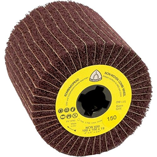 Klingspor 258908 - NCW 600 S Vlies-Satinierwalze, rotbraun, 100x100x19, Verpackungseinheit 1 - Korn...