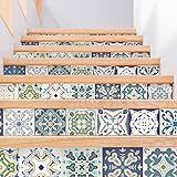 Selbstklebende Treppe Fliesen | Aufkleber für Zement Fliesen – Aufkleber für Kontrosenfliesen |...