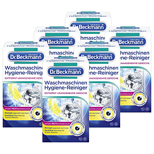 Dr. Beckmann Waschmaschinen Hygiene-Reiniger | Maschinenreiniger mit Aktivkohle 6x 250 g